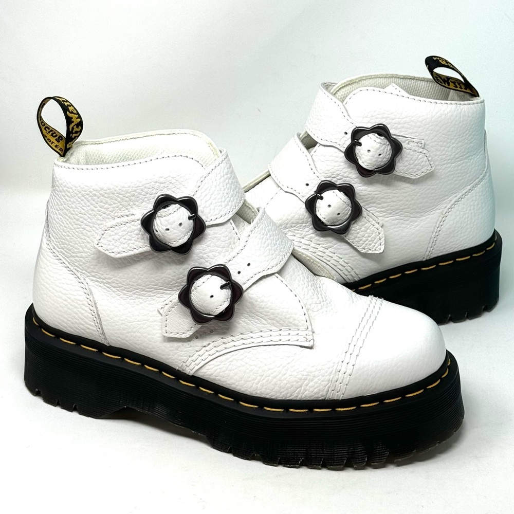 Dr. Martens Devon Flower white Buckle Boots. - Picture 5 of 13